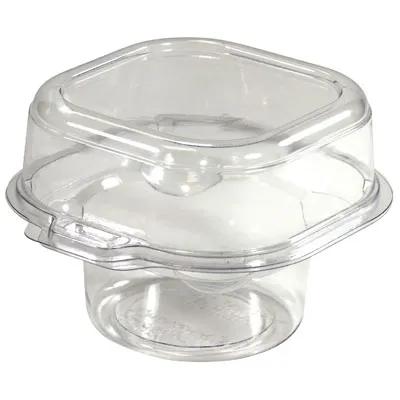 The BOTTLEBOX ® Cupcake Hinged Container With Dome Lid 4.87X4.25X3.13 IN RPET Clear Square 200/Case