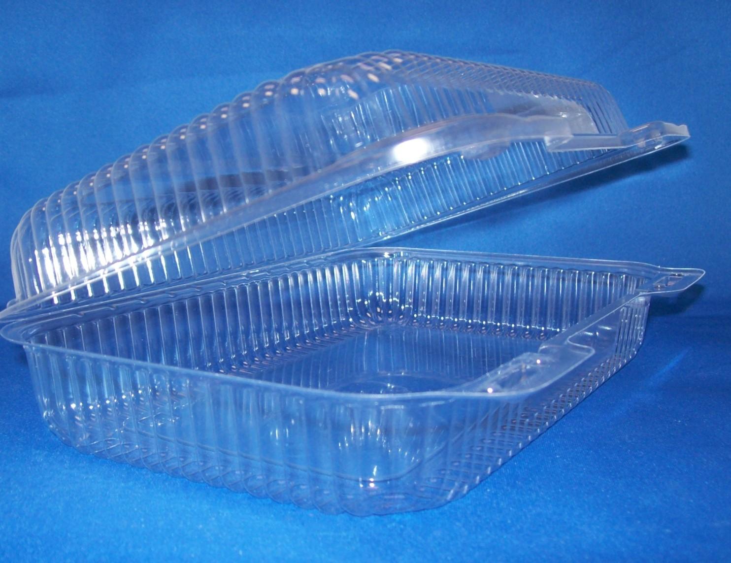 Bakery Hinged Container With Dome Lid Medium (MED) 9.375X6.75X2.625 IN OPS Clear Rectangle 350/Case