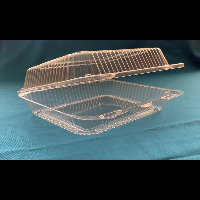 Bread Hinged Container With Dome Lid 8.438X7.938X2.625 IN OPS Clear Square 250/Case