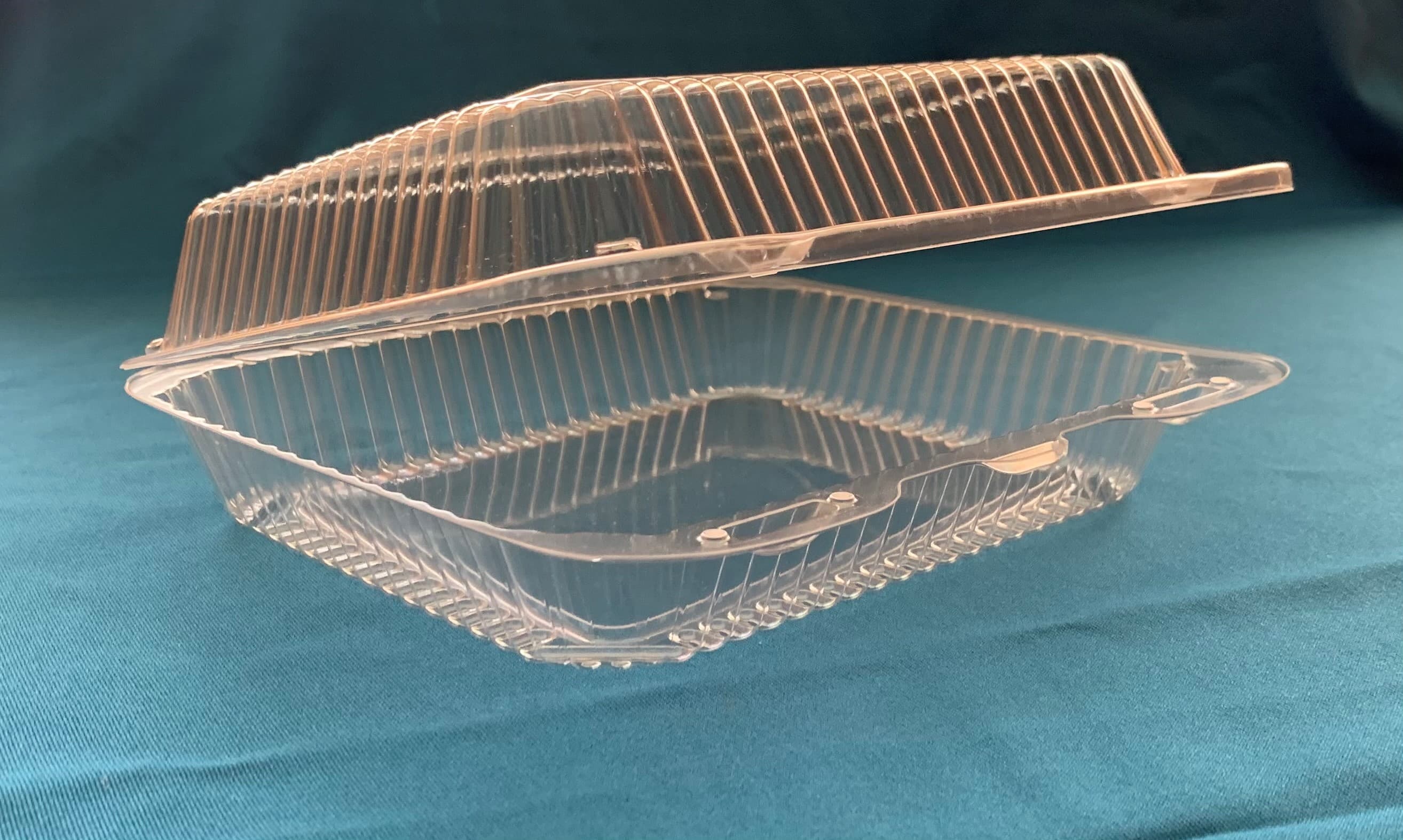 Bread Hinged Container With Dome Lid 8.438X7.938X2.625 IN OPS Clear Square 250/Case