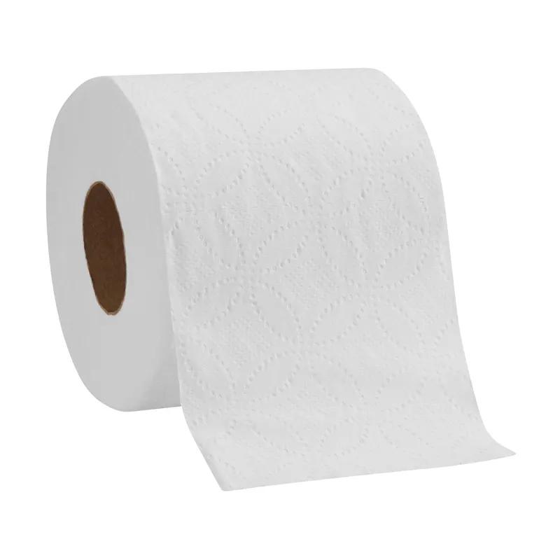 Pacific Blue Basic Toilet Paper & Tissue Roll 3.5X3.8 IN 2PLY White Embossed Standard 550 Sheets/Roll 80 Rolls/Case
