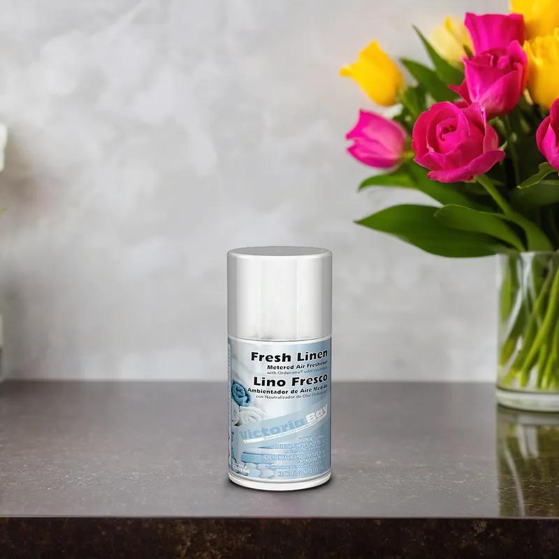 Victoria Bay Air Freshener & Deodorizer Linen Aerosol 7 OZ 30-Day Air Care System Metered 12/Case