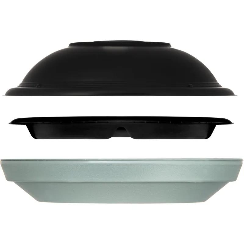 Dinex® Plate 9 IN 3 Compartment PP Black Round 500/Case