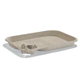 StrongHolder® Cup Carrier & Tray 15X11X2 IN 1 Compartment Molded Fiber Kraft For 8-22 OZ Without Handle 200/Case