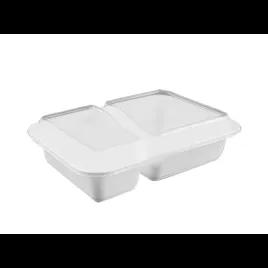Deli Container Base & Lid Combo With Dome Lid 28 OZ Plastic White Clear Rectangle 150/Case
