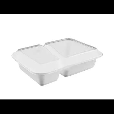 Deli Container Base & Lid Combo With Dome Lid 28 OZ Plastic White Clear Rectangle 150/Case