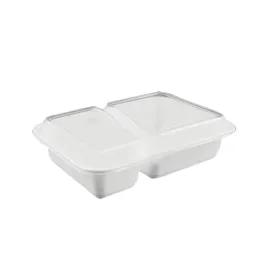 Deli Container Base & Lid Combo With Dome Lid 28 OZ Plastic White Clear Rectangle 150/Case