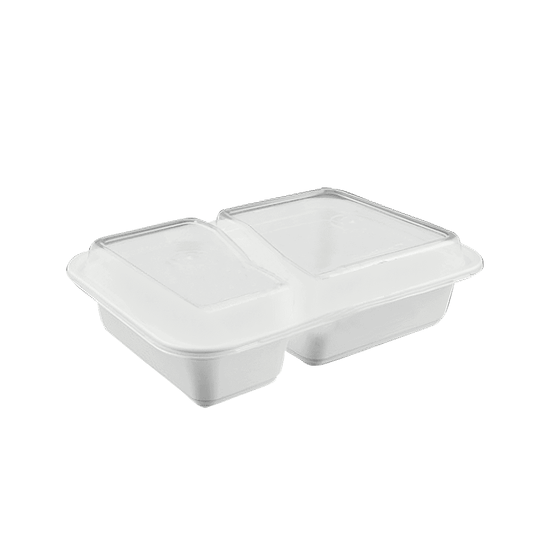 Deli Container Base & Lid Combo With Dome Lid 28 OZ Plastic White Clear Rectangle 150/Case