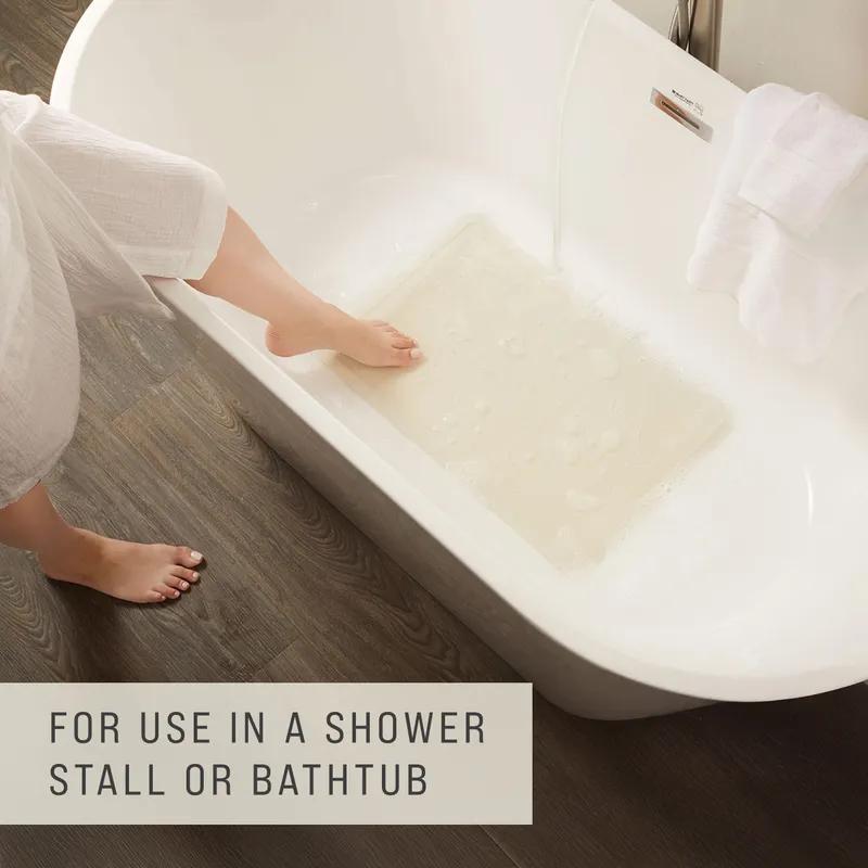 Safti-Grip® Bathmat 22.50X14.00 IN White Rubber Medium 1/Each