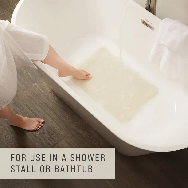 Safti-Grip® Bathmat 22.50X14.00 IN White Rubber Medium 1/Each