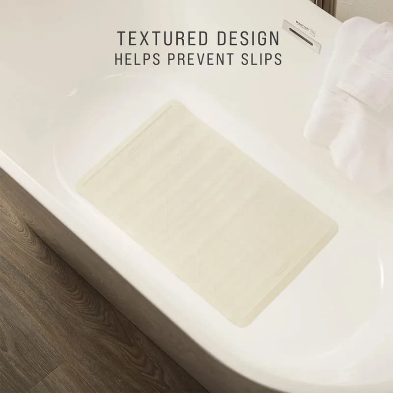 Safti-Grip® Bathmat 22.50X14.00 IN White Rubber Medium 1/Each