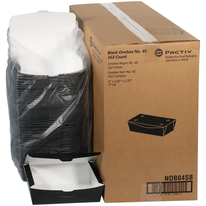 Take-Out Box 9X4.9X2.8 IN Paperboard Black 162/Case