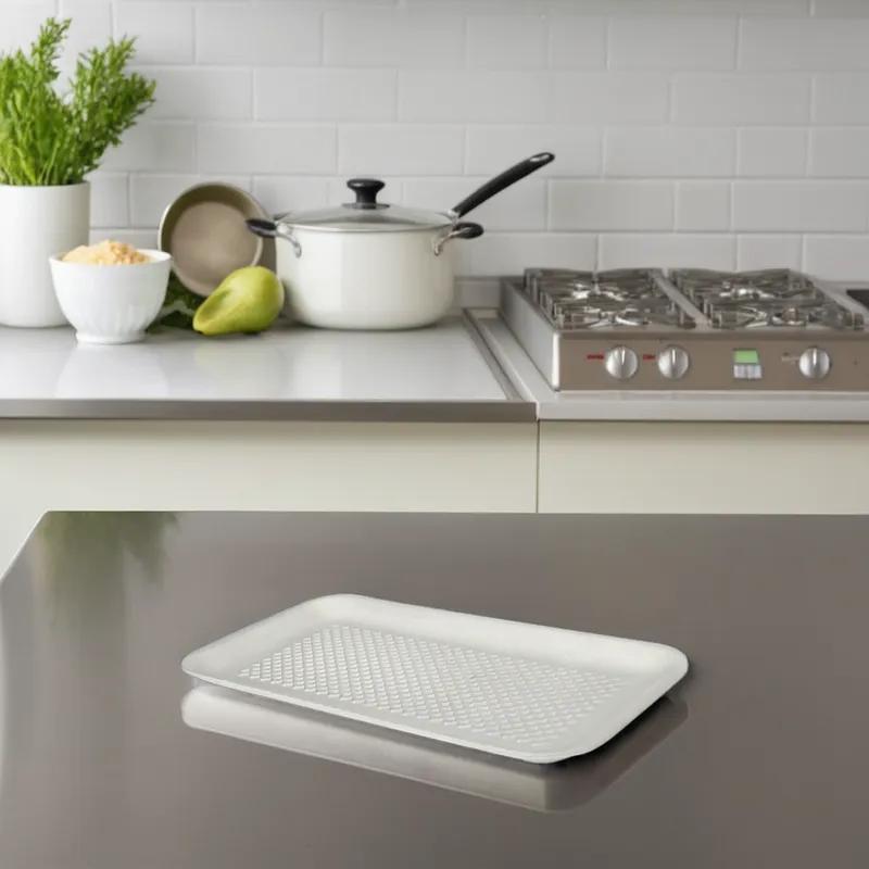 10S Meat Tray 11X5.8X0.625 IN 1 Compartment Polystyrene Foam White Rectangle 500/Case