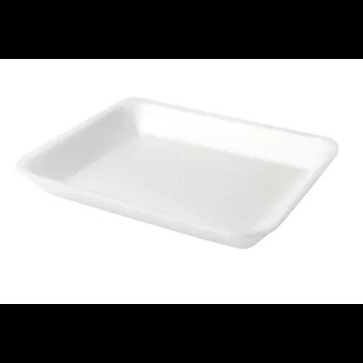 2D Meat Tray 8.25X5.75X1.25 IN 1 Compartment Polystyrene Foam White Rectangle 500/Case