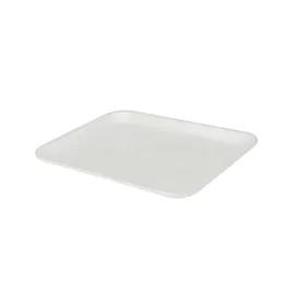 4S Meat Tray 9.44X7.28X0.625 IN 1 Compartment Polystyrene Foam White Rectangle 500/Case