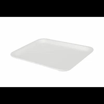 4S Meat Tray 9.44X7.28X0.625 IN 1 Compartment Polystyrene Foam White Rectangle 500/Case
