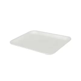 4S Meat Tray 9.44X7.28X0.625 IN 1 Compartment Polystyrene Foam White Rectangle 500/Case