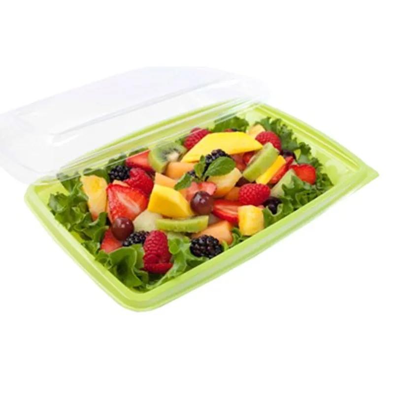 The BOTTLEBOX ® Take-Out Container 27 OZ RPET Clear Lime Green 200/Case