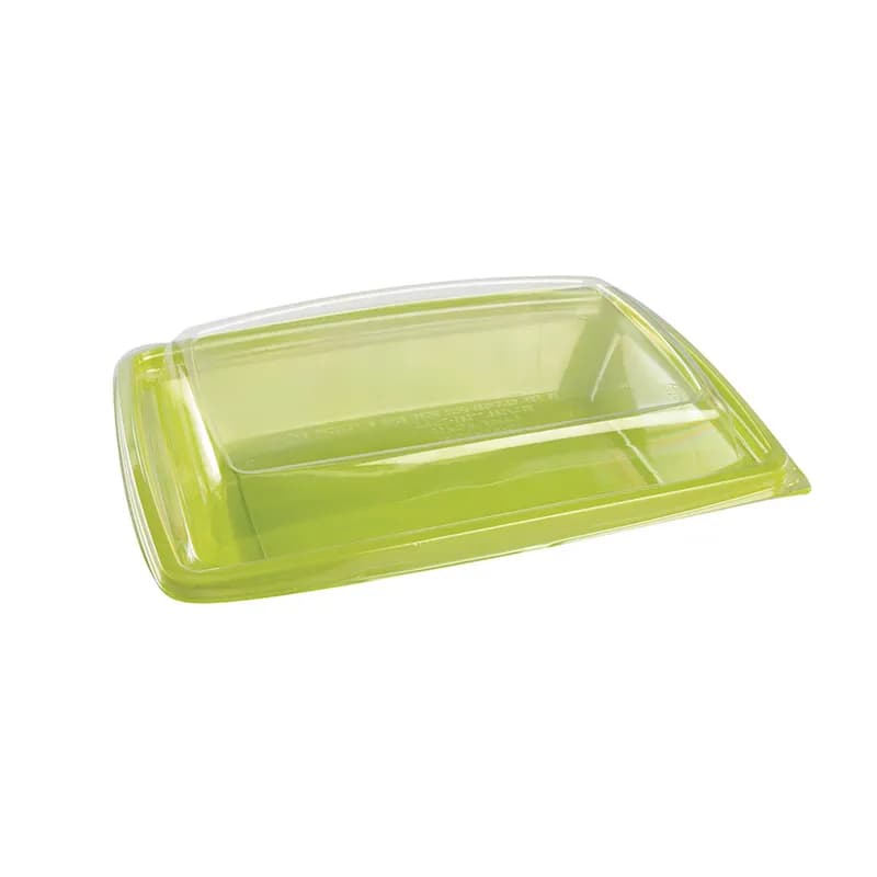 The BOTTLEBOX ® Take-Out Container 27 OZ 10.3X7.3X2.63 IN RPET Lime Green Clear Rectangle 200/Case