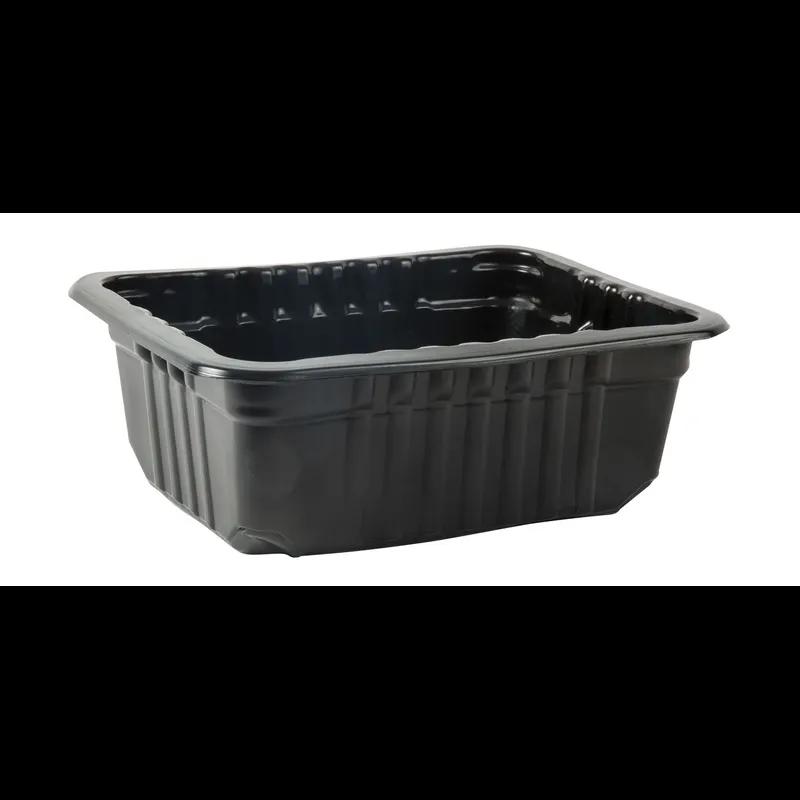 Meat Tray 8.75X6.72X3 IN 1 Compartment PP Black Rectangle Barrier 3640/Pallet