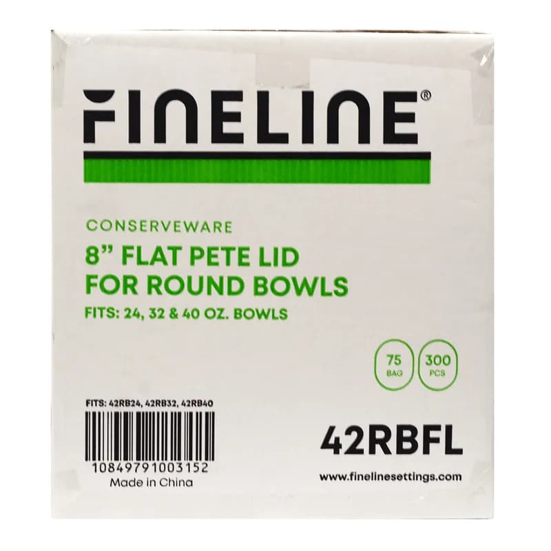 Lid Flat 8 IN PET Clear Round For Bowl 300/Case