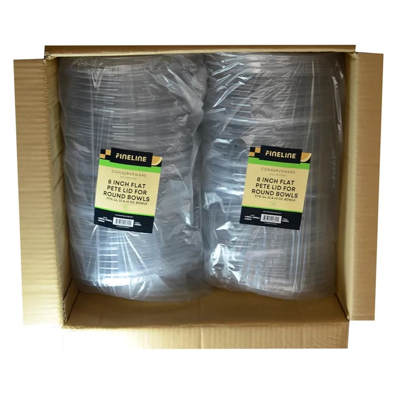 Lid Flat 8 IN PET Clear Round For Bowl 300/Case