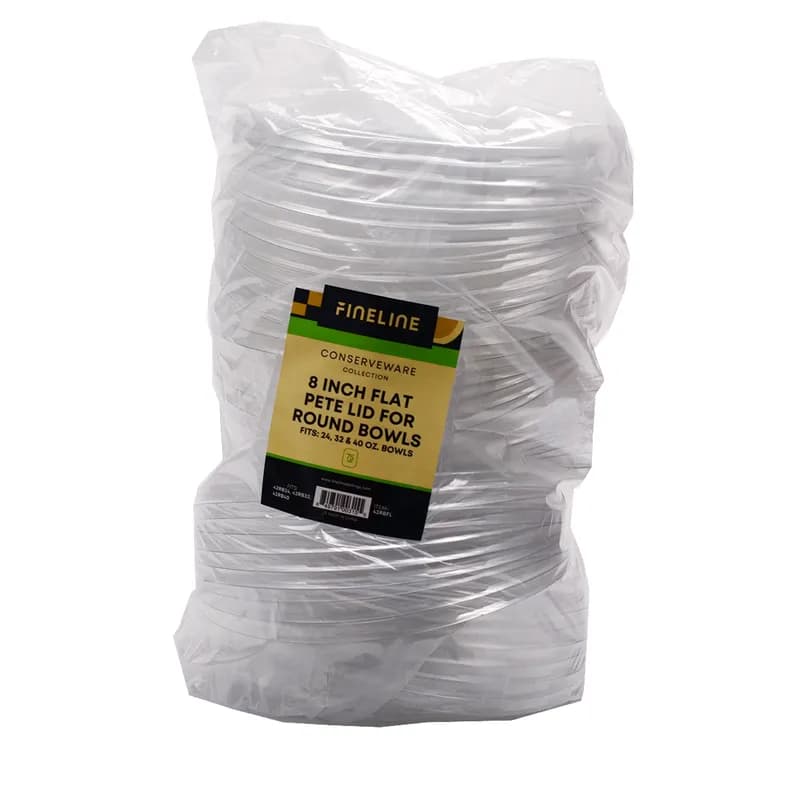 Lid Flat 8 IN PET Clear Round For Bowl 300/Case
