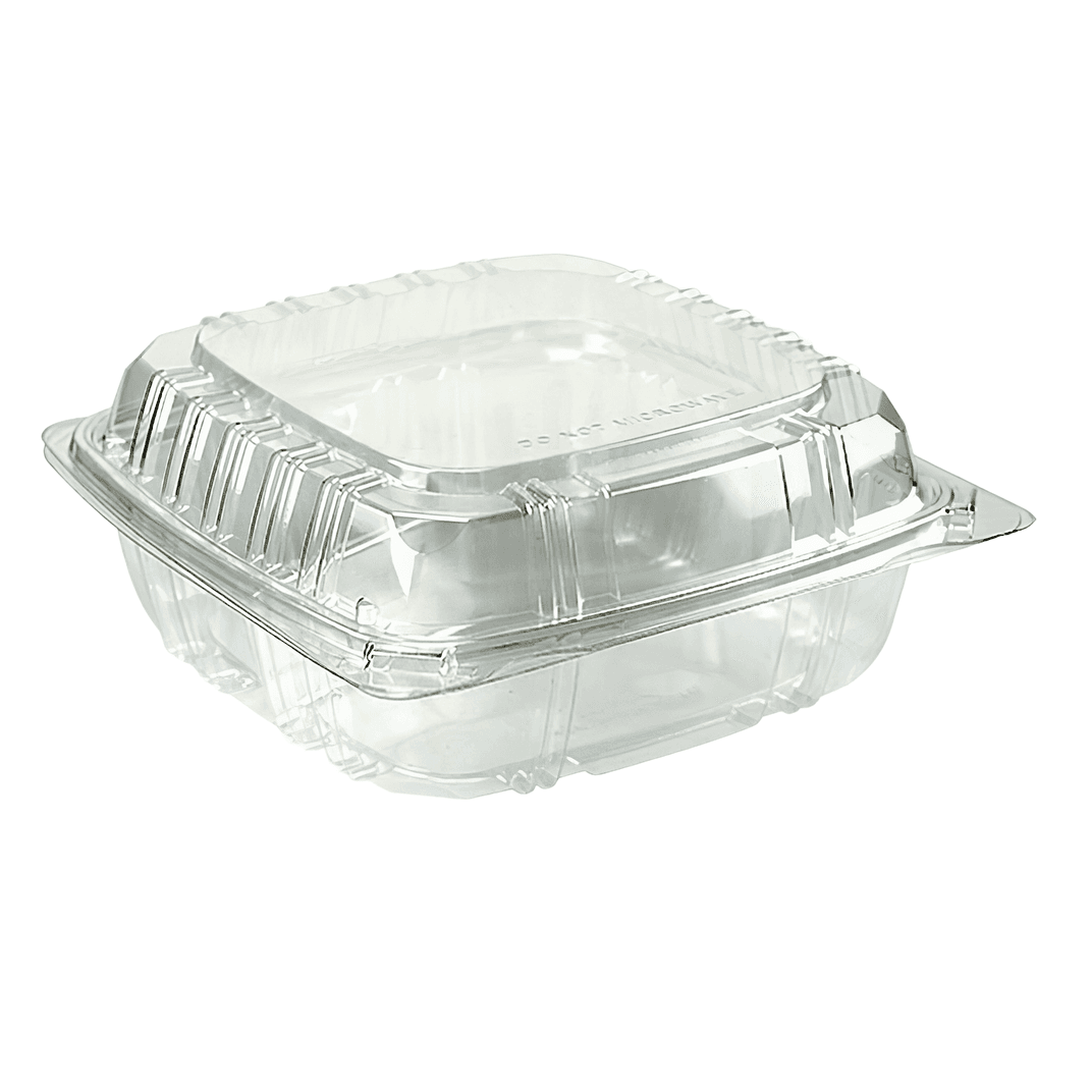 Take-Out Container Hinged 6X6X3 IN Plastic 500/Case