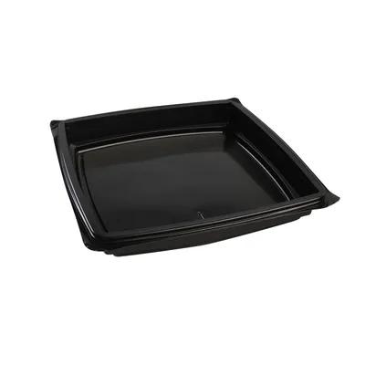 The BOTTLEBOX ® Take-Out Container Base 9X9X1.44 IN PP Black Square Shallow 400/Case