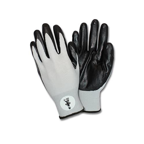 Safety Zone® Gloves Medium (MED) Gray Black Nitrile Foam Coated Knit Palm & Finger Coating 12 Count/Pack 6 Packs/Case
