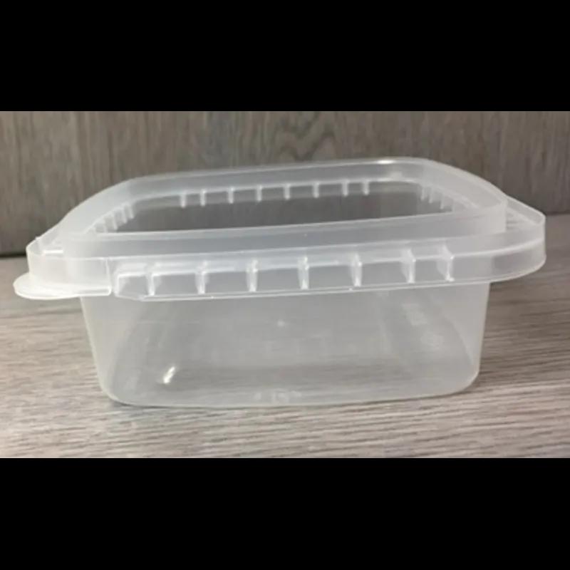 Deli Container Base 8 OZ PP Clear Square Tamper-Evident Tamper-Resistant 900/Case