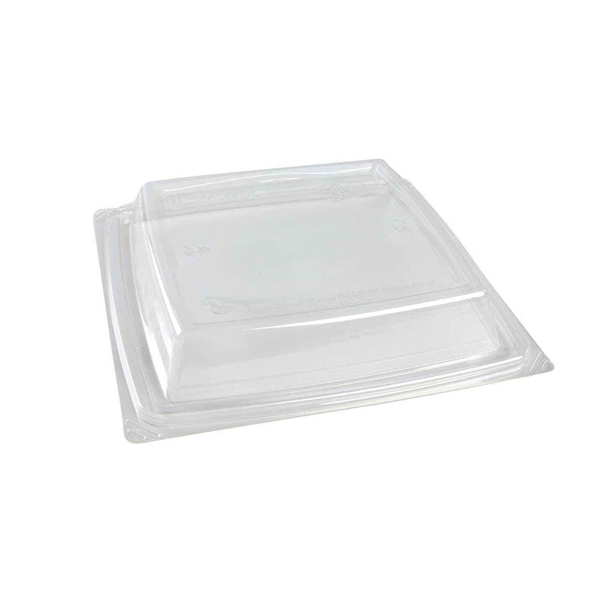The BOTTLEBOX ® Lid Dome 9X9X1.4 IN RPET Clear Square For 28 OZ Container 400/Case