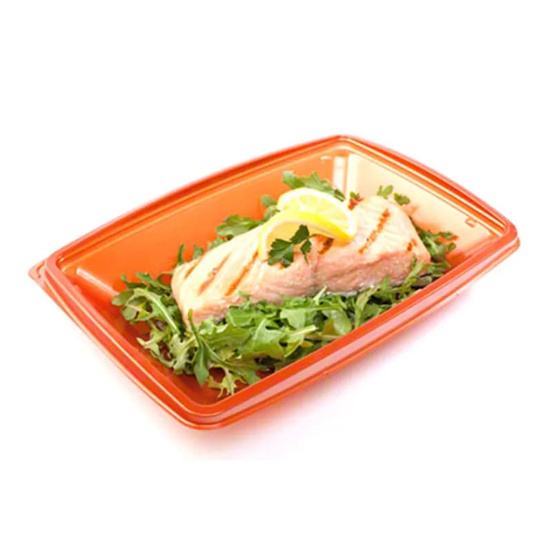 The BOTTLEBOX ® Take-Out Container Base 10.25X7.25X1.75 IN RPET Copper Rectangle 400/Case