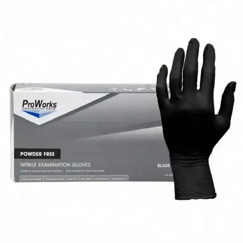 ProWorks® Examination Gloves Small (SM) Black 7MIL Nitrile Powder-Free 100 Count/Box 10 Box/Case 1000 Count/Case