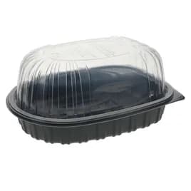 Roasted Chicken Roaster Container & Lid Combo 41.6 OZ 10X7.5X4 IN MFPP PP Black Clear 95/Case