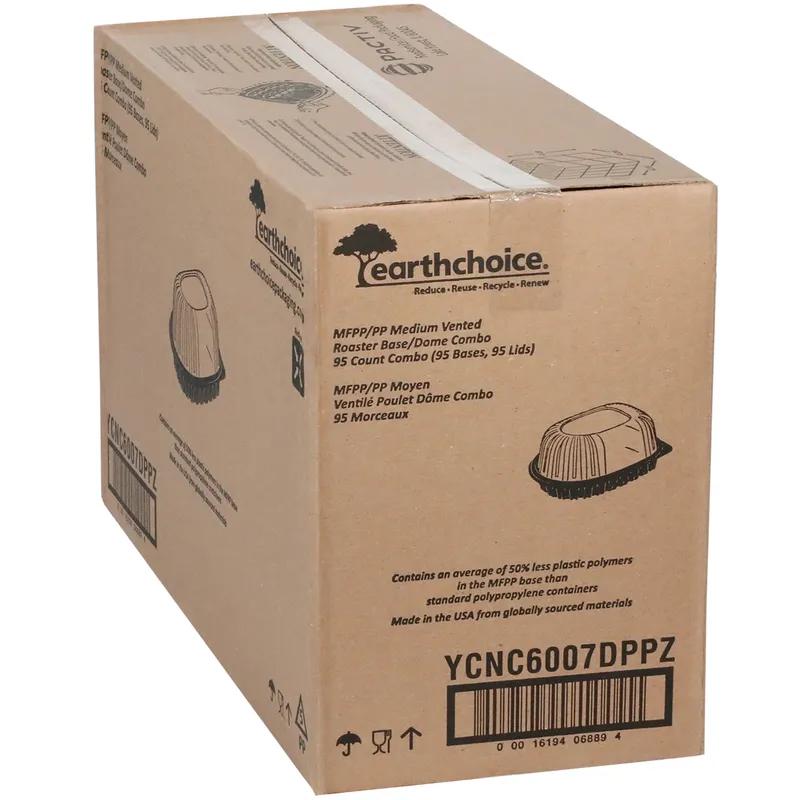 Roasted Chicken Roaster Container & Lid Combo 41.6 OZ 10X7.5X4 IN MFPP PP Black Clear 95/Case