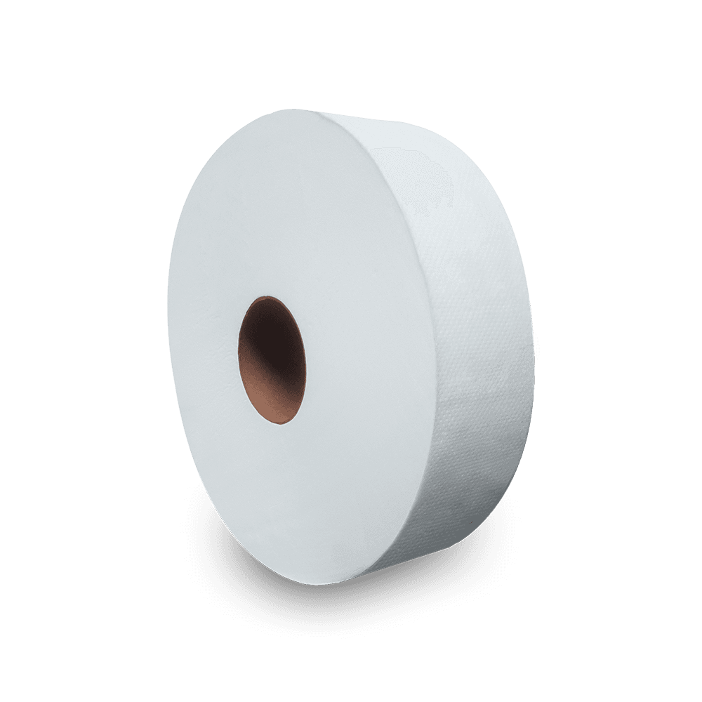 Toilet Paper & Tissue Roll 1PLY White Jumbo (JRT) 12IN Roll 6/Case