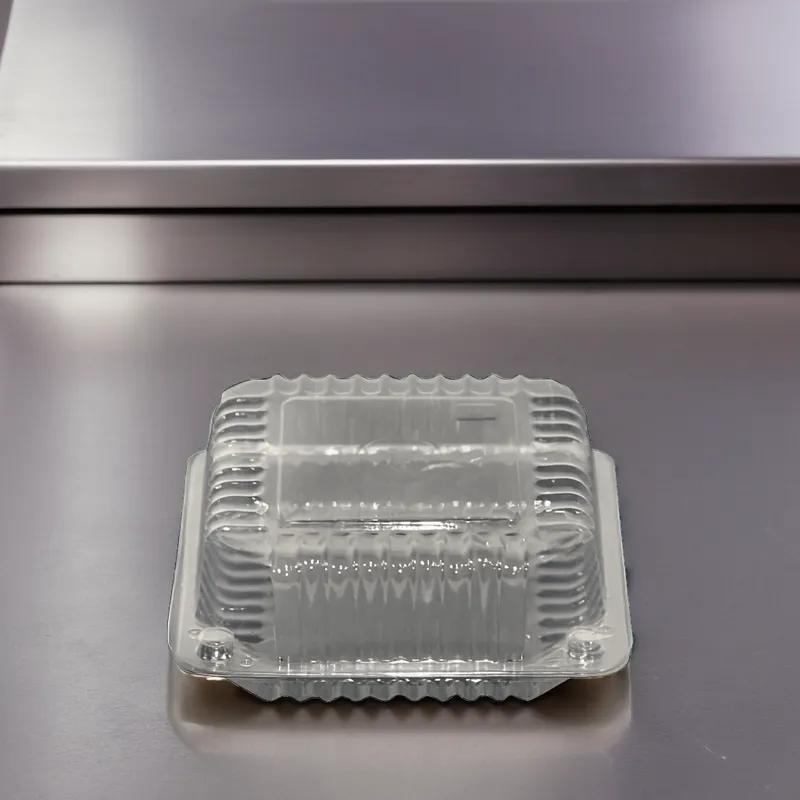 Bakery Hinged Container With Dome Lid 5X5 IN OPS Clear Square Shallow 700/Case