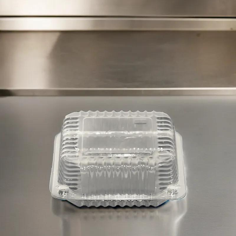 Bakery Hinged Container With Dome Lid 5X5 IN OPS Clear Square Shallow 700/Case