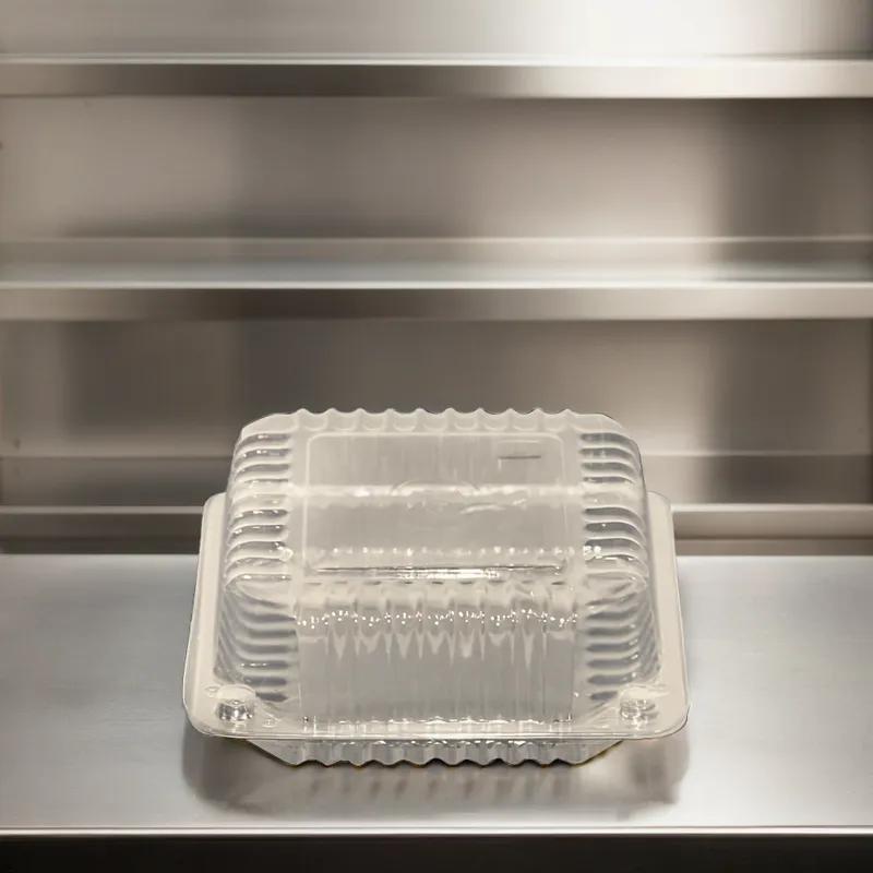 Bakery Hinged Container With Dome Lid 5X5 IN OPS Clear Square Shallow 700/Case