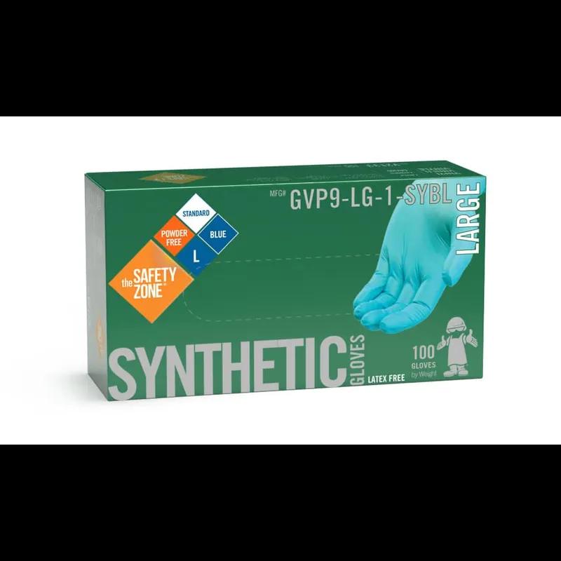 Gloves Large (LG) Blue Vinyl Synthetic Powder-Free 100 Count/Pack 10 Packs/Case
