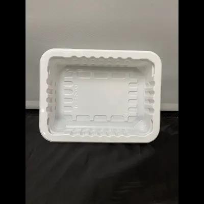 Meat Tray 8.75X6.72X1.6 IN 1 Compartment PP White Rectangle Barrier 1/Pallet