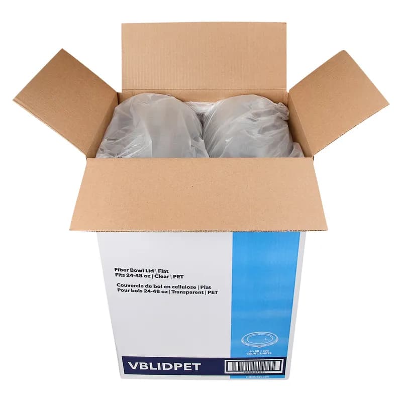 Victoria Bay Lid Flat PET Clear Round For 24-48 OZ Bowl 50 Count/Pack 6 Packs/Case 300 Count/Case
