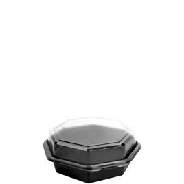 Solo® Creative Carryouts® OctaView® Take-Out Container Hinged 7.94X7.48X3.15 IN PS Black Clear Deep Leak Resistant 100/Case