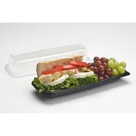 Hoagie & Sub Take-Out Container Base 4.25X1.25 IN PET Black Rectangle 300/Case