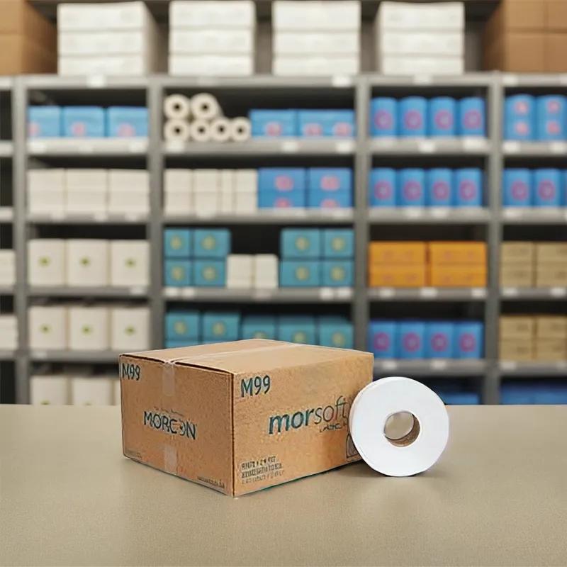 MORCON Toilet Paper & Tissue Roll 1000 FT 2PLY Jumbo (JRT) Septic Safe 12/Case