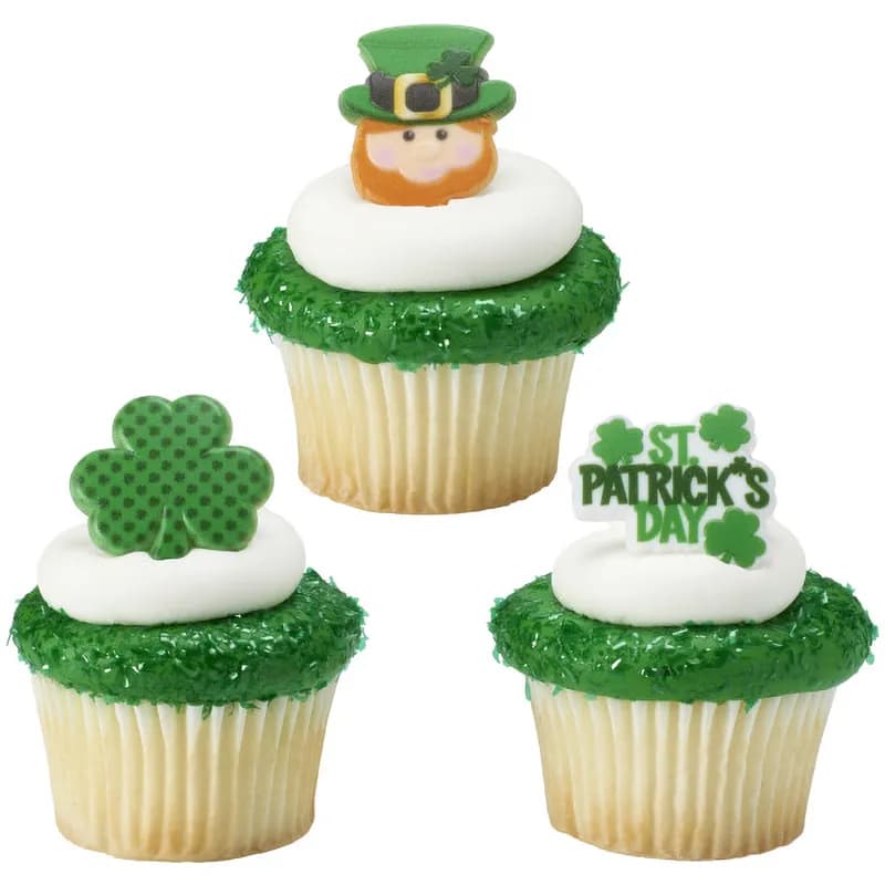 Cake & Cupcake Topper Ring Plastic Multicolor St. Patrick's Day 144/Pack
