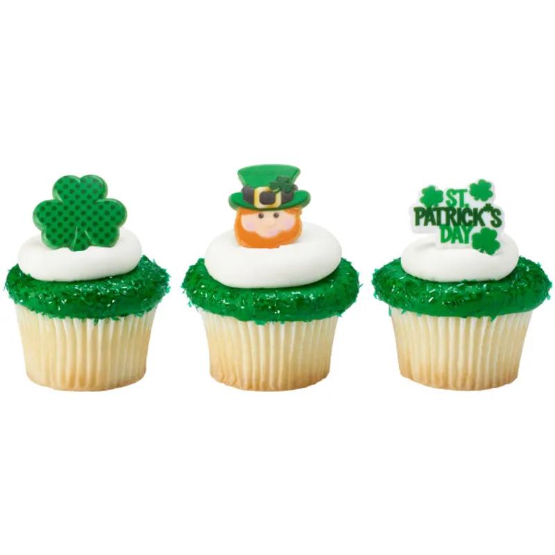 Cake & Cupcake Topper Ring Plastic Multicolor St. Patrick's Day 144/Pack
