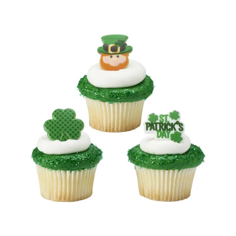 Cake & Cupcake Topper Ring Plastic Multicolor St. Patrick's Day 144/Pack