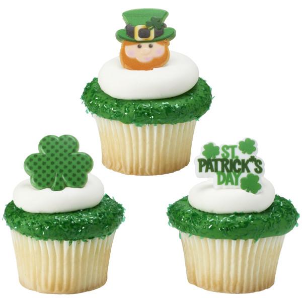 Cake & Cupcake Topper Ring Plastic Multicolor St. Patrick's Day 144/Pack